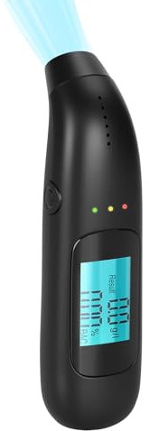 IGUGI Etilometro Portatile,Alcol Test,con Digitale Display LCD,Manuale Incluso,Senza Boccagli,Design Compatto,Test di soffiaggio,Etilometro per Uso Personale e Professionale