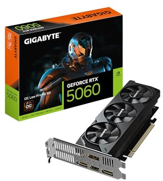 GIGABYTE GeForce RTX 5060 OC Low Profile 8G Graphics Card, 8GB 128-bit GDDR7, PCIe 5.0, Supports up to 4 displays, GV-N5060OC-8GL Video Card