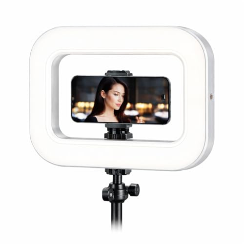 Anello luminoso LED LumiRing – luce regolabile, 3 tonalità | Ideale per selfie, video, trucco e streaming, con supporto stabile e illuminazione uniforme