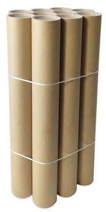 Imballaggi Point - Tube en carton Havane avec bouchon - Ø 6 x 85 cm Longueur - Résistant et Réutilisable pour Documents, -Affiches, Dessins et Expéditions Sûres. - Lot de 10 pièces