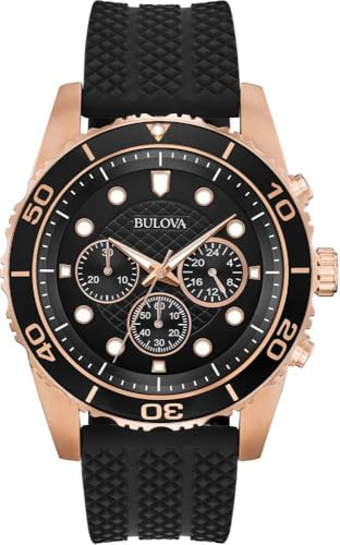 Bulova Orologio Analogico al Quarzo Uomo con Cinturino in Gomma 98A192