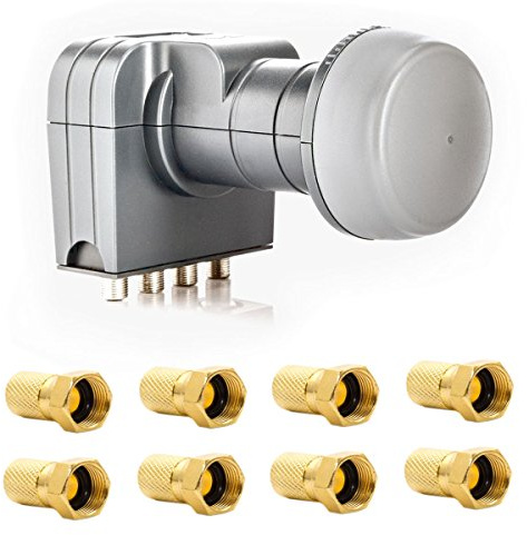Fuba DEK 407 Quattro LNB Multischalter mit integriertem Wetterschutzgehäuse zum Schutz der F-Stecker mit 8X F-Stecker