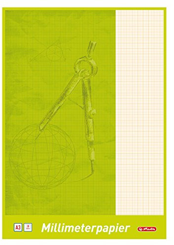 Herlitz 690305 Millimeterblock A3, 20 Blatt, 5 Blöcke