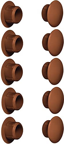 cyclingcolors 10x cache trou bouchon plastique 5mm à 35mm capuchon protection vis blanc noir gris marron meuble table chaise mur (Øtrou 10mm/Brun RAL 8007)