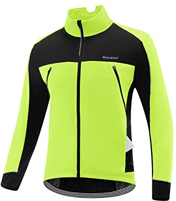 baleaf Men's Winter Jacket Windproof Softshell Thermal Warm Pockets Cycling Running Mountain Biking Cold Weather Gear, green M