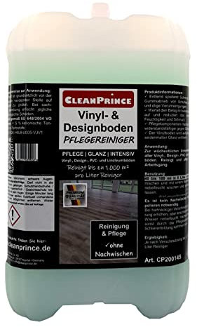 CleanPrince 5 Liter Vinylboden & Designboden Reiniger | Reinigungsmittel & Pflege Vinyl-, Design-, PVC-, Linoleumböden
