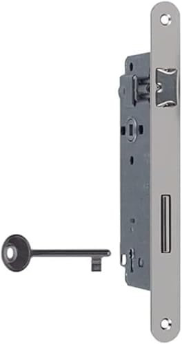 bricoleva.it Serratura Porta Interna, Blocco Chiusura per Porta, Serrature Porte con o senza Chiave (Serratura Patent, Cromo Satinato)