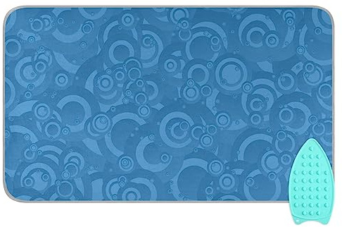 Portable Ironing Mat for Table Top Iron Pad Heat Resistant Blanket Portable Travel Ironing Board Covers Tabletop Sewing Pressing Quilting Large 27.6x47.2Inches Blue