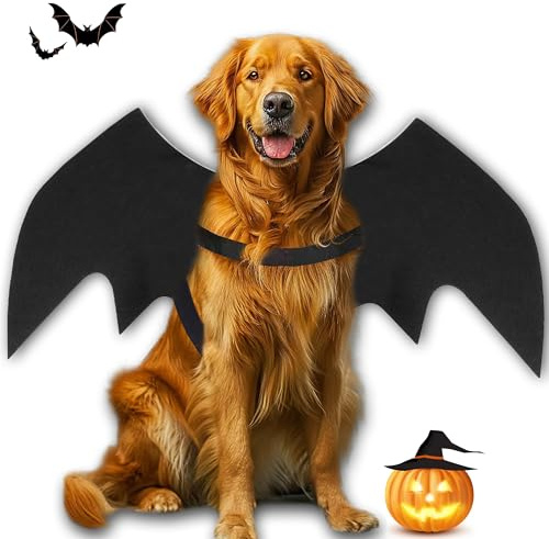LIBRNTY Ali di Grande Cane,Ali di Pipistrello per Animali Domestici,Halloween Pet Costume,Decorazione Cosplay per Cani di Grossa Taglia,Feste di Halloween e Altro Ancora(Nuovo aggiornamento nel 2023)