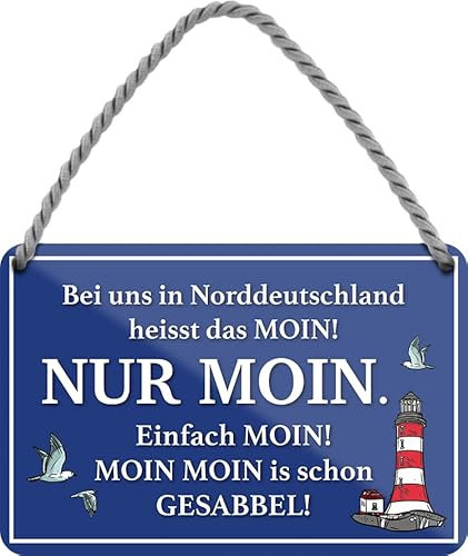 schilderkreis24 – Blechschild Lustiger Spruch “Nur Moin.“ Deko Geschenkidee Mann Frau 18x12cm