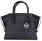 Michael Michael Kors Avril Umhängetasche mit kleinem Logo, Reißverschluss oben, schwarzes Logo, Schwarz, Small