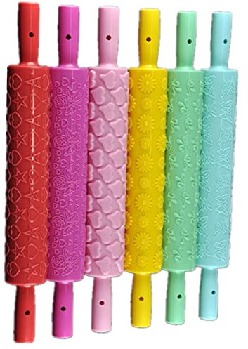 Cabilock 1 Pc rodillo para pastel rodillo para fondant ferramentas rodillo en relieve herramienta de decoración de pasteles sugarcraft varios palo de repujado costra de azúcar