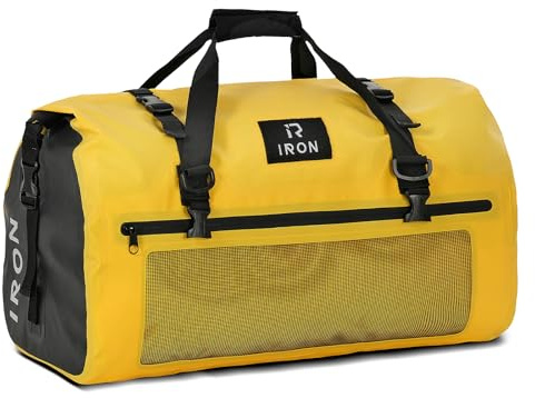 BORLENI Borsa da Moto Impermeabile 70L – Borsa Sella Posteriore con chiusura rolltop, cinghie rapide & sistema MOLLE, borsone da viaggio per lunghi viaggi, campeggio & outdoor