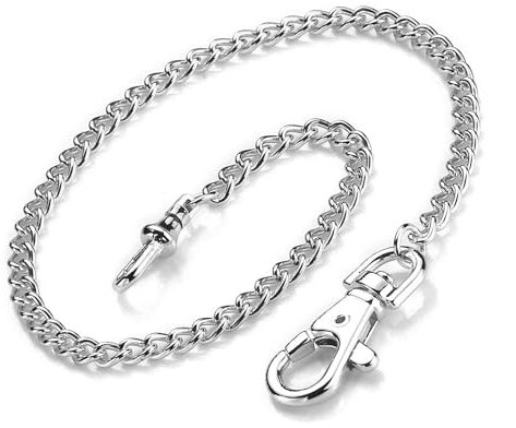 BOSHIYA Taschenuhrenkette Silber Hummerverschluss Vintage Albert Weste Kette Taschenuhrenketten für Männer mit Box