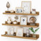 Feihorrm Wandregal, Schweberegal aus MDF Holz, 3er Set, 60cm Wandboard für Bilderrahmen und Dekorationen, Industriedesign, Geeignet für Arbeitszimmer, Wohnzimmer und Küche. (Beige, 60 cm)