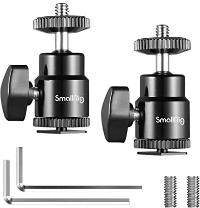 SMALLRIG Ball Head Mount (Paquete de 2) con Adaptador de Cold Shoe para Cámara DSLR Gopro - 2059