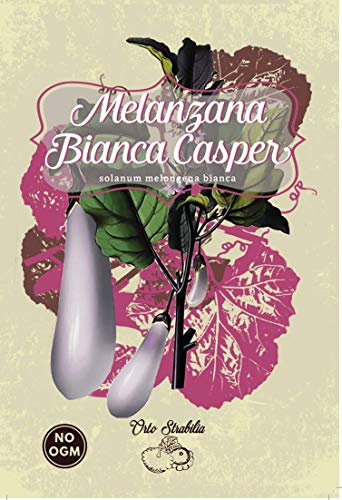 melanzana bianca casper, white egg plant, solanum melongena bianca,gr 0.5,semi rari,semi strani, orto strabilia
