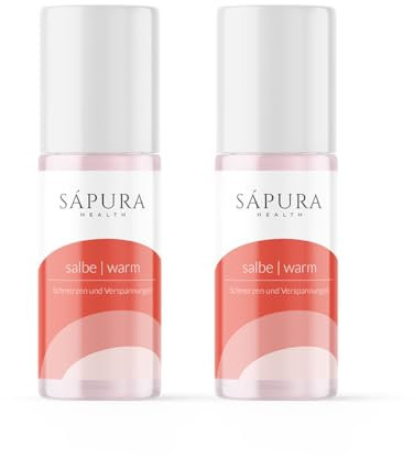 SAPURA Wärmesalbe Extra Stark - 2er Set - Roll-On - Wärmecreme Muskelverspannung Rücken Nacken Schulter - Dermatologisch geprüft - Intensive Wärme