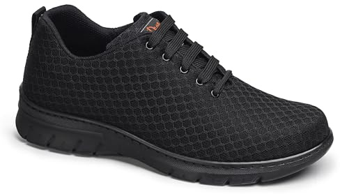 DIAN - CALPE Negro 40, Zapatilla de Trabajo para Sanidad y Hostelería, Unisex, Transpirable y Repelente a Líquidos, Plantilla Acolchada, Antirozaduras, Antideslizante y Antiestática.
