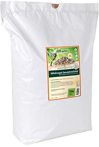 VOSS.garden 15kg Wildvogel Ganzjahresfutter Streufutter Vogelfuttermischung für Vogelhaus und Futterstation