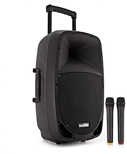 12” Portable PA Speaker with Wireless Microphones Bluetooth PA System 240W SZPA-P12