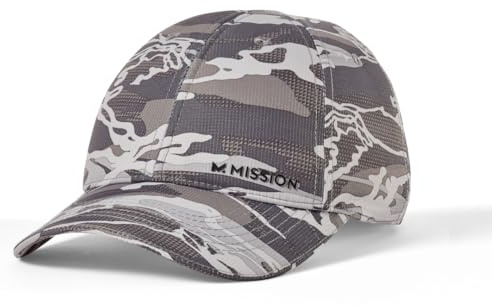 MISSION Cooling UPF Performance Hat - Unisex One Size Cap for Workouts, Golf & Running - Sweat & Water Activated Technology - (Matrix Camo Silver)