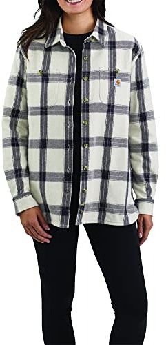 Carhartt Herren Loose Fit Schweres Twill Langarm Plaid Shirt, Malt, M