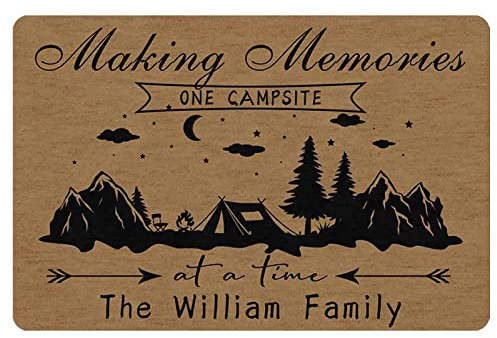 Personalized Camper Rugs ,Customized Campstie Camper Door Rugs with Name,Custom Camping Signs for Campers,Camping Rv Doormat Decorations,Camper Accessories for Inside Outside Motorhomes,30X18 in