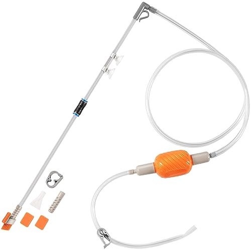 SOLEILLUNE Kleiner Aquarium-Siphon Aquarium-Reiniger Wasserwechsler Pumpe für 5 10 Gallonen Aquarium-Reinigungswerkzeuge mit Bürste, Betta Fish Tank Zubehör, Kies Vakuum für Aquarium Kit