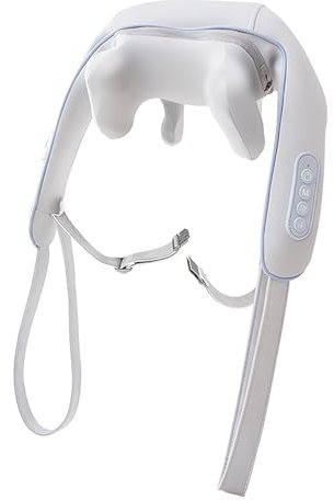 Nackenmassagegerät Shiatsu Schulter und Nacken Massagegerät mit Wärmefunktion,Kabelloses Elektrisches Massagegerät für Nacken Rücken Schulter (A)