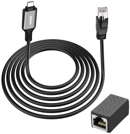 XMSJSIY Cavo USB tipo C a Ethernet Gigabit LAN 1 Gbps maschio/maschio/femmina adattatore per computer portatile, PC, telefono e altro