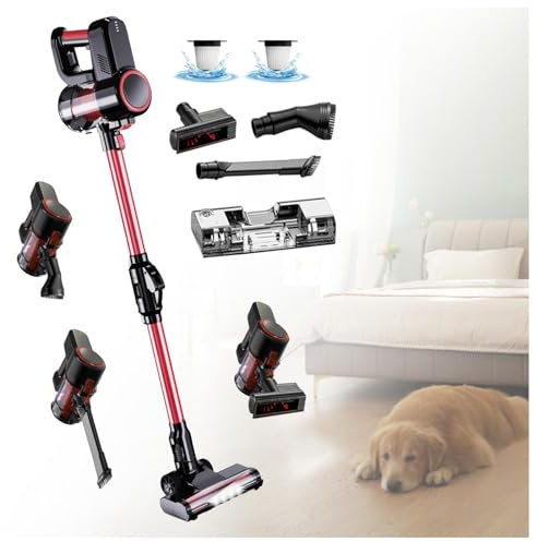 MeLtor Aspira E Lava Pavimenti Casa Asciutto e Umido,Luci LED,5 in 1 Lava Asciuga Pavimenti per Pulizia Domestica/Capelli/Polvere/Lavapavimenti