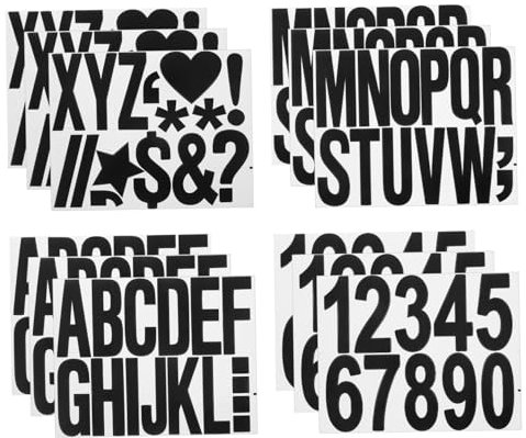 ETHZZLE 12 Hojas De Pegatinas Alfanuméricas Para Decoración De Números De Puerta, Letras Autoadhesivas, Pegatinas Para Buzones, Accesorios Para Buzones, Pegatinas Para Buzones, Decoración
