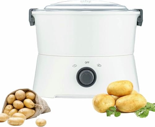 GZYHDC Pelador de Patatas eléctrico, pelador de Patatas automático con Cesta de Drenaje, Capacidad 1 kg, pelado eficiente, diseño Desmontable, fácil de Limpiar, Adecuado para Batatas, ráb