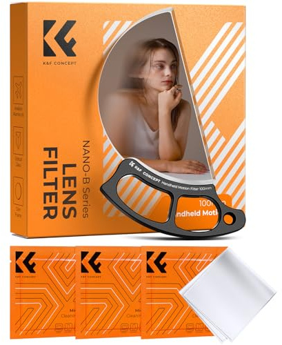K&F Concept 100mm Filtre de Flou à Main avec Poignet Effet Spécial et 3 Chiffons de Nettoyage pour Objectif Appareil Photo