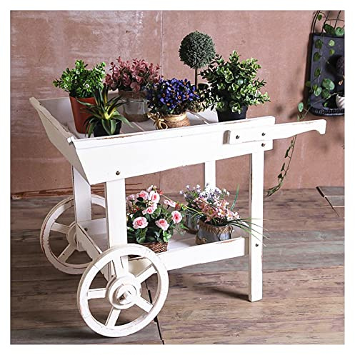 Carrello multifunzionale da esterno per vasi, tavolo da lavoro in legno con ruote per giardino, patio e uso domestico, ideale per piantare giardinaggio e progetti fai da te