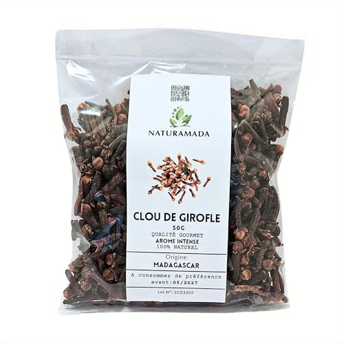 Hel kryddnejlika 50 g – Naturlig och autentisk krydda från Madagaskar – Intensiv och aromatisk smak – Naturamada