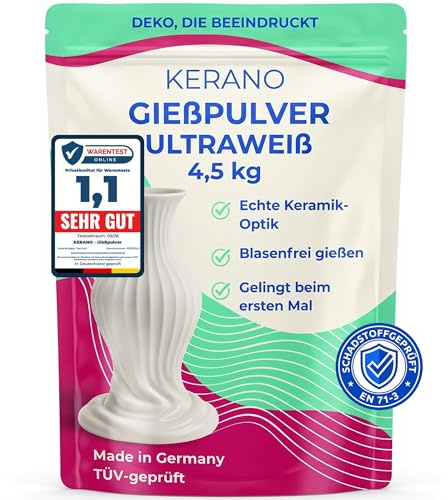 Gießpulver Weiß 4,5kg für Silikonformen, KERANO Made in Germany