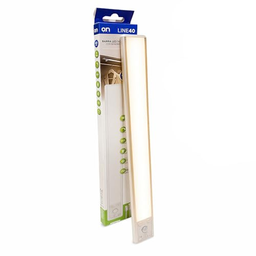 GBC Lampada LED Sottopensile 40cm con Sensore Movimento PIR Ricaricabile Magnetica Luce per Armadio Cucina Wireless CCT 3 Colori Calda Naturale Fredda 3W 190lm Silver
