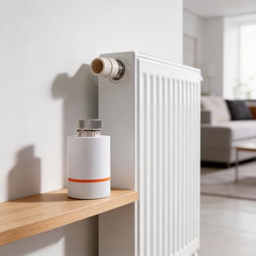 Valvola termostato intelligente per termostato con blocco bambini, schermo regolabile e protezione antigelo, regolatore di temperatura manuale per riscaldamento domestico, bianco