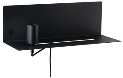Paulmann 78920 Wandleuchte Devara mit Ablage max. 40 Watt Wand-Leselampe Schwarz Leseleuchte Metall Wandlampe E27 ohne Leuchtmittel