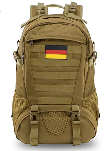 Jueachy Militär Rucksack Herren 30L Wasserdicht Molle Tactical Backpack Military Rucksack Große Kapazität Taktischer Rucksack Outdoor Wanderrucksack Trekkingrucksack für Assault Wandern Reisen Camping