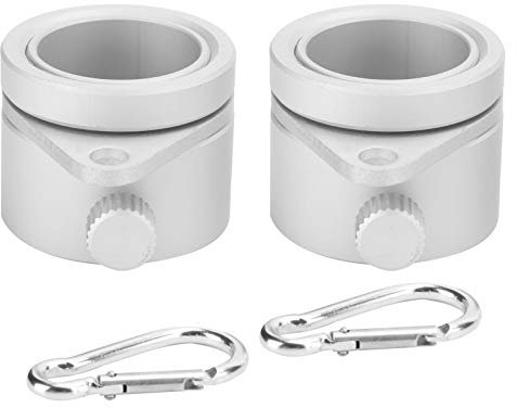 Fdit Hardware per pennone, 2 Pezzi 1 Pollici Anelli di Montaggio per pennone Rotante Clip per Asta Bandiera in Lega di Alluminio con Vite Regolabile per aste con Diametro Esterno