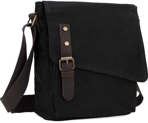 MayBlosom Kleine Messenger Bag, VONXURY wasserfeste Umhängetasche Canvas Crossbody Geldbörse für Frauen Männer
