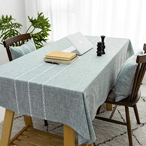 Home Brilliant Table Cloth Rectangular, Table Protector Heat-Resistant Tablecloth, GardenTable Cover, Grey Green, 132x183 cm