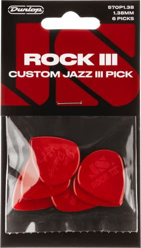 JIM DUNLOP plektrum kjol III Custom Jazz III XL, 6 stycken, 1,38 mm