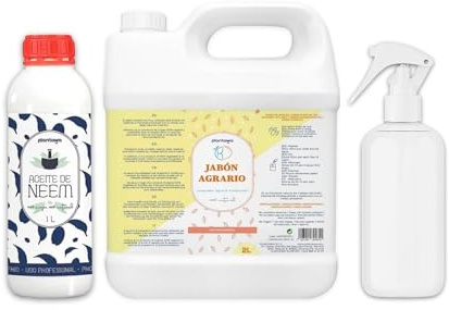 PLANTAWA Pack Ahorro Jabón Potásico 2L + Aceite de Neem 1L + PULVERIZADOR | Solución Multiusos | Fácil Aplicación y Máxima Eficacia | Uso en Interior y Exterior | Productos de origen natural