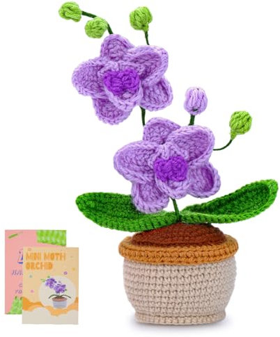 kgxulr Häkelset für Anfänger, Schmetterlings-Orchideen-Häkelset, Anfänger, Häkel-Starter-Set für komplette Anfänger und Erwachsene, Häkel-Strickset mit Schritt-für-Schritt-Video-Tutorials