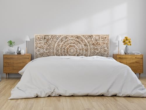 Oedim Cabecero Cama PVC Madera Mandala_H131 | Disponible en Varias Medidas | Cabecero Ligero, Elegante, Resistente y Económico (Madera Clara Mandala_H131, 200x60cm)