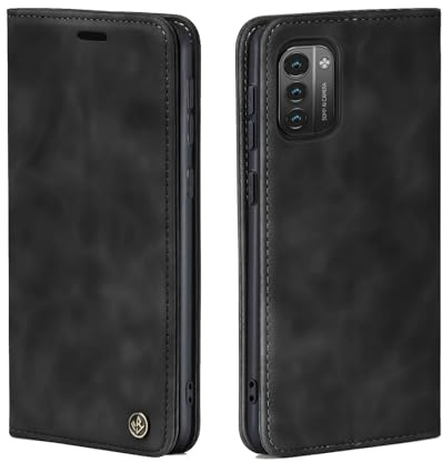 LBH Handyhülle für Nokia G11 / G21 in Schwarz mit Karten- und Geldfach Smartphone Hülle mit Standfunktion Flip Case Schutzhülle Magnetverschluss Vintage